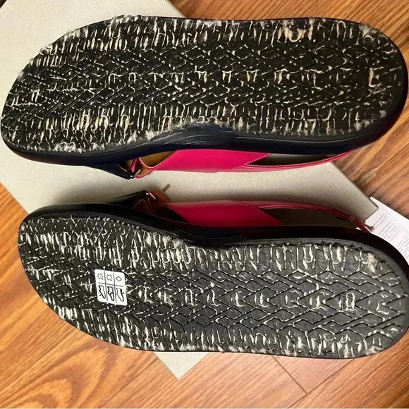 NWT MARNI BLACK LEATHER FUSSBETT FUCHSIA PINK SANDAL SHOE 38 - Picture 5 of 8